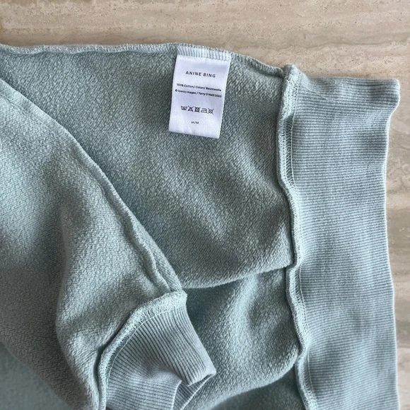 Anine Bing Jaci University London Sweatshirt - Washed Faded Seafoam Medium - Picture 8 of 12